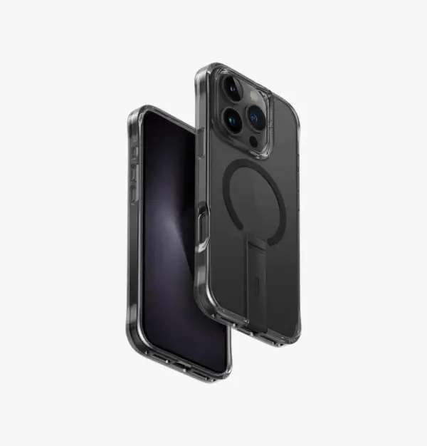 UNIQ ELEVA SLIM HYBRID PROTECTIVE CASE WITH TOUGH SERATCH-RESISTAND BACK | BUILT-IN KICKSTAND | FOR 2024 IPHONE 16 PRO MAX | BLACK